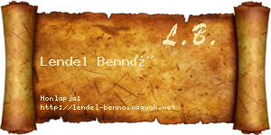 Lendel Bennó névjegykártya